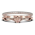 thumbnail image 1 of Infinity Loop Minimalist 1.00 Carat Round Cut Morganite Engagement Ring, Twisted Wedding Band in10k Solid Rose Gold, Promise Ring, Anniversary Gift, Bridal Set, Matching Band, 1 of 3