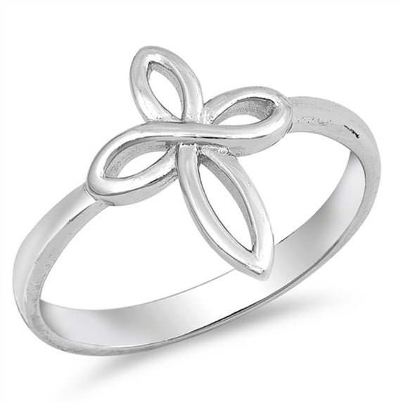 Infinity Love Knot Cross Christian Ring .925 Sterling Silver Band Jewelry Female Male Unisex Size 5