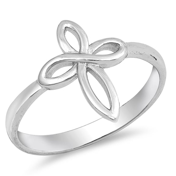 Infinity Love Knot Cross Christian Ring .925 Sterling Silver Band Jewelry Female Male Unisex Size 5