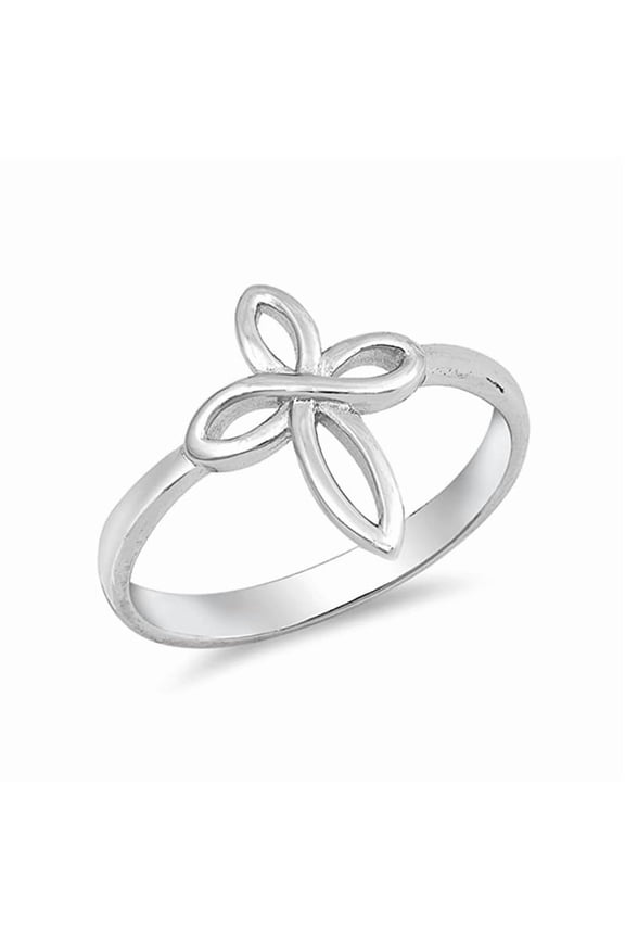 Infinity Love Knot Cross Christian Ring 925 Sterling Silver Women Wedding Band Christmas Rings