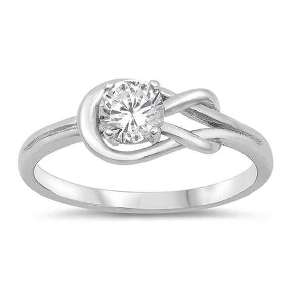 Infinity Love Loop Knot Ring For Valentines Gift 1.8 Ct Simulated Diamond 14K White Gold Plated