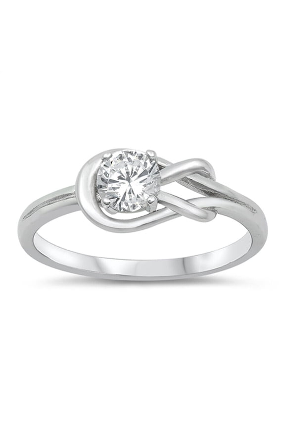 Infinity Love Loop Knot Ring For Valentines Gift 1.8 Ct Diamond 14K White Gold Over