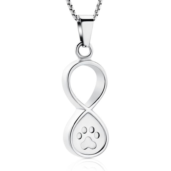 Infinity Love Pet Cremation Jewelry for Ashes of Dog/Cat Funeral Keepsake Urn Necklace Pendant Memorial Jewellery