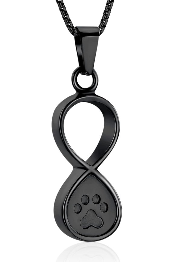 Infinity Love Pet Cremation Jewelry for Ashes of Dog/Cat Funeral Keepsake Urn Necklace Pendant Memorial Jewellery