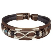 DEZILOO Infinity Love Symbol Charm Men's Women's Leather Bracelet Bangle Cuff Wristband