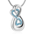 thumbnail image 1 of Infinity Love Urn Pendant Stainless Steel Snake Chain Cremation Jewelry for Ashes for Woman Free Filling Tools Include, 1 of 5