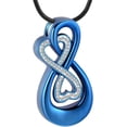 thumbnail image 1 of Infinity Love Urn Pendant Stainless Steel Snake Chain Cremation Jewelry for Ashes for Woman Free Filling Tools Include, 1 of 5