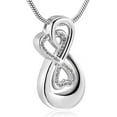 thumbnail image 1 of Infinity Love Urn Pendant Stainless Steel Snake Chain Cremation Jewelry for Ashes for Woman Free Filling Tools Include, 1 of 6