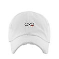 thumbnail image 1 of Infinity Love Vintage Baseball Cap Embroidered Cotton Adjustable Distressed Dad Hat White, 1 of 1
