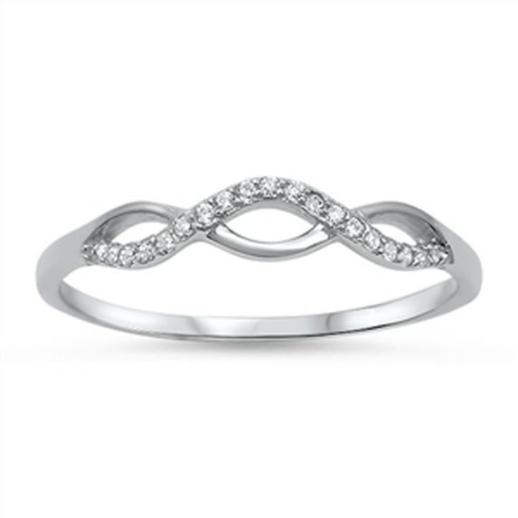 Infinity Love White Cubic Zirconia Promise Ring 925 Sterling Silver Band Jewelry Female Male Size 9