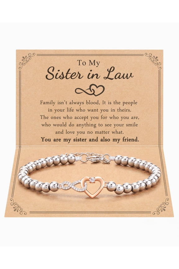 Infinity Love Women's Bracelet, Adjustable Charms Jewelry, Birthday Holiday Gift for Mom Daughter Best Friend