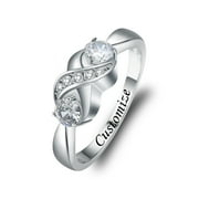 CONSTANTLIFE Infinity Love Women's Stainless Steel Crystal Ring Cremation Jewelry for Ashes Holder Memorial Urn Ring