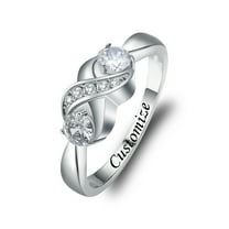 Infinity Love Women's Stainless Steel Crystal Ring Cremation Jewelry for Ashes Holder Memorial Urn Ring