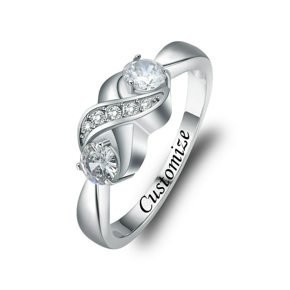 Infinity Love Women's Stainless Steel Crystal Ring Cremation Jewelry for Ashes Holder Memorial Urn Ring