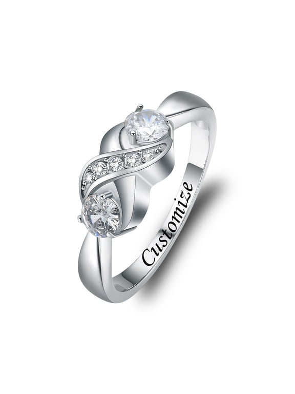 Infinity Love Women's Stainless Steel Crystal Ring Cremation Jewelry for Ashes Holder Memorial Urn Ring