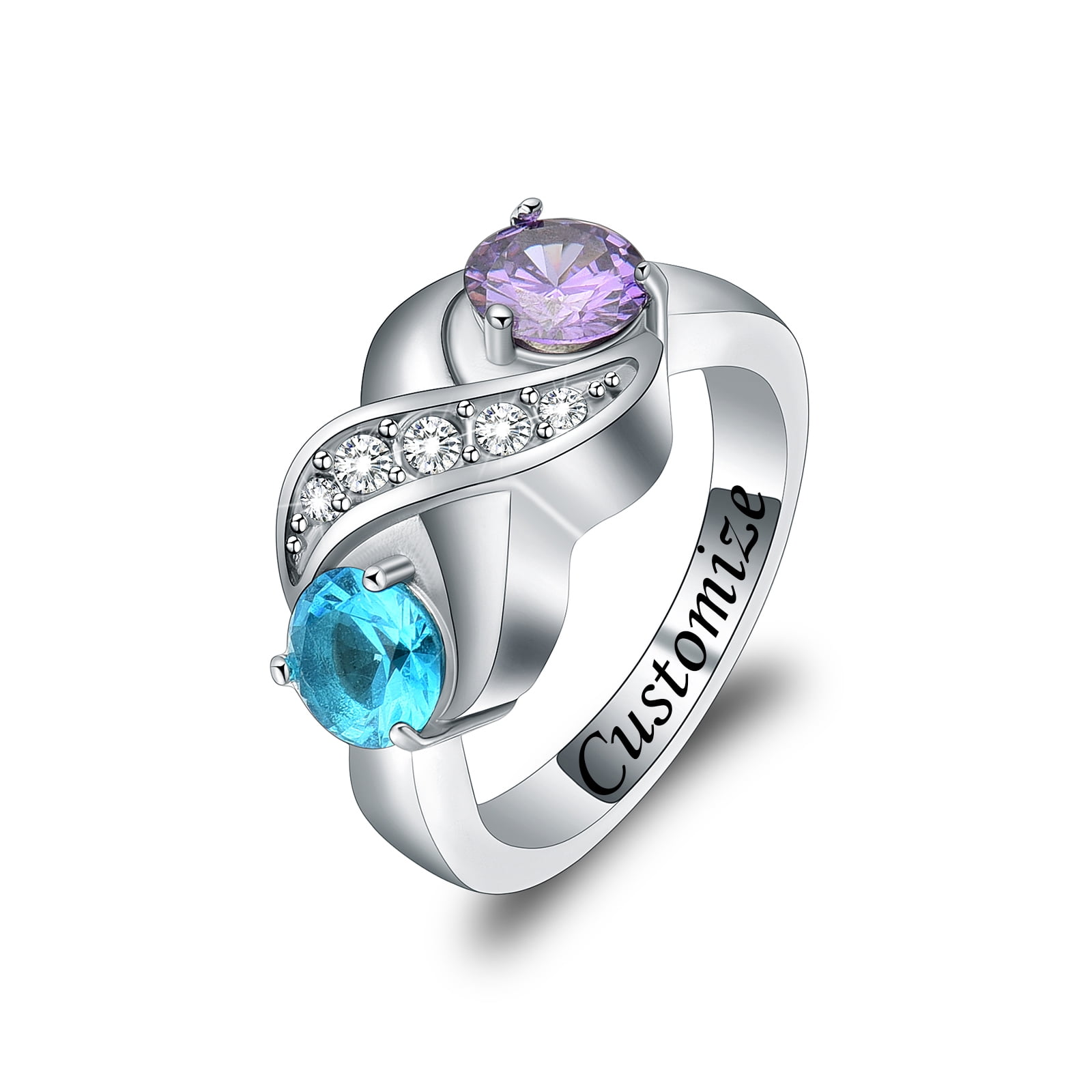 Infinity Love Women's Stainless Steel Crystal Ring Cremation Jewelry ...