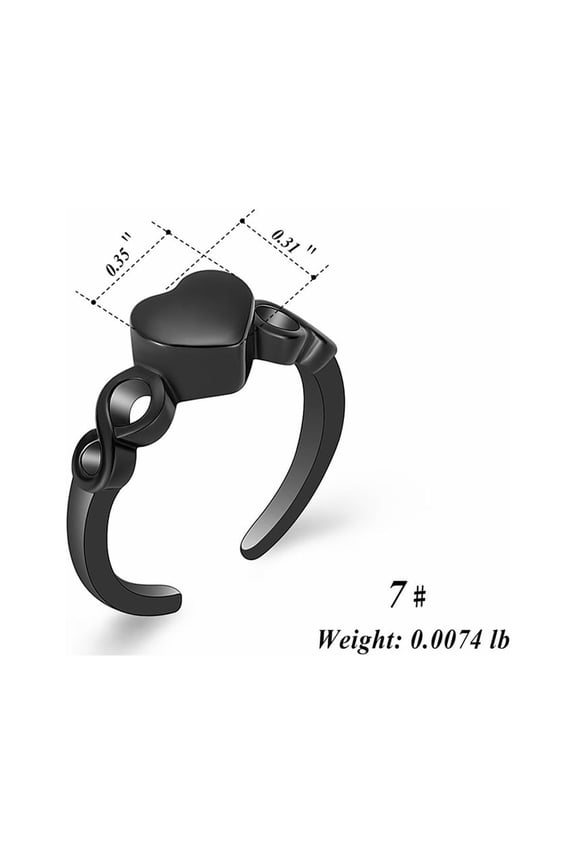 Infinity Love Women's Stainless Steel Ring Cremation Jewelry for Ashes Holder Memorial Urn Ring