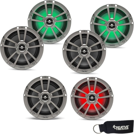 Infinity Marine Bundle - Three Pairs of Infinity 622MLT Marine 6.5 Inch RGB LED Coaxial Speakers - Titanium