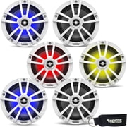 Infinity Marine Bundle - Three Pairs of Infinity 622MLW Marine 6.5 Inch RGB LED Coaxial Speakers - White