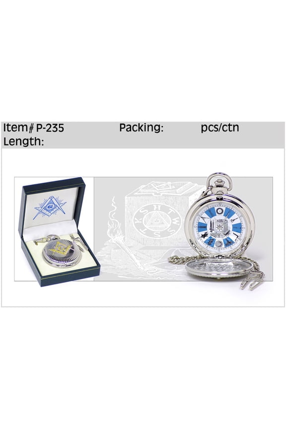 Infinity Masonic Men's Pocket Watch Gold & Silver Tone
