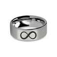 thumbnail image 1 of Infinity Math Symbol Engraved Brushed Silver Tungsten Ring, 8mm, Size 15, 1 of 2