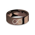 thumbnail image 1 of Infinity Math Symbol Engraved Polished Copper Brown Tungsten Ring, 8mm, Size 8, 1 of 2