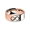thumbnail image 1 of Infinity Math Symbol Engraved Rose Gold Tungsten Ring, Polished, 8mm, Size 7, 1 of 2