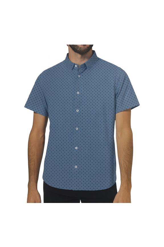 - Men's - LinearFlex Button Up Shirt- Blue/White - XXL
