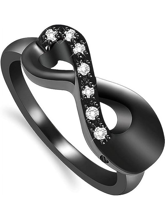 Infinity Mini Ring Hold Loved Ones Ashes Crystal Cremation Urn Ring for Women Finger Ring Memorial Jewelry
