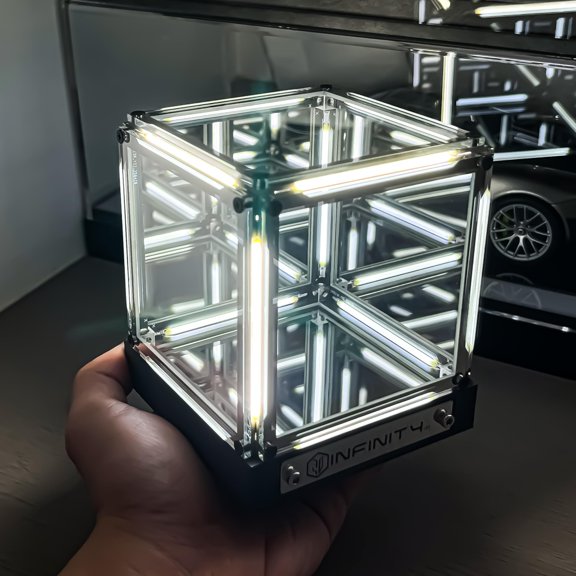 Infinity Mirror Cube LED Gaming Light, 3D Abyss Desk Lamp, Dynamic RGB Atmosphere Night Light for Room