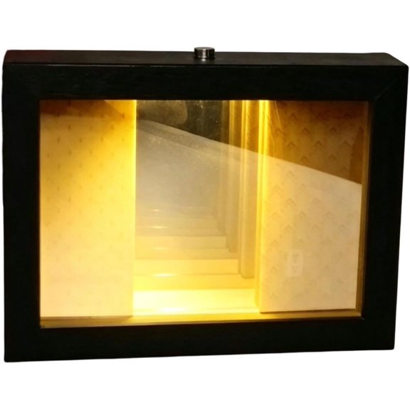 Infinity Mirror Photo Frame Lamp with Dimmable LED Light and Rechargeable Cordless Design