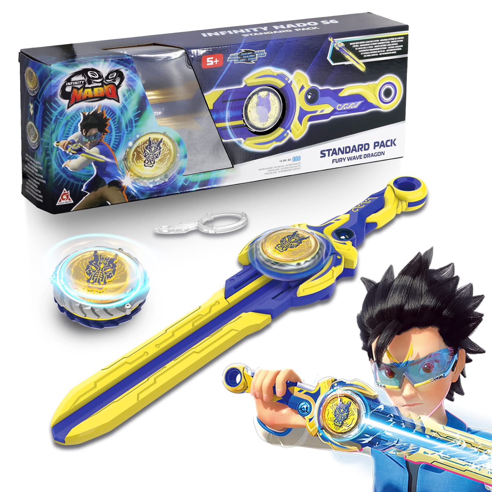 Infinity Nado Stadium - Battling Tops Burst Toy for Boys Grils Age 8-12 -  Including Beystadium, 2 Gaming Top Toys, 2 Sword Launcher - Sapphire Blue