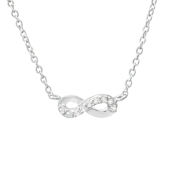 Infinity Necklace 925 Sterling Silver with Cubic Zirconia