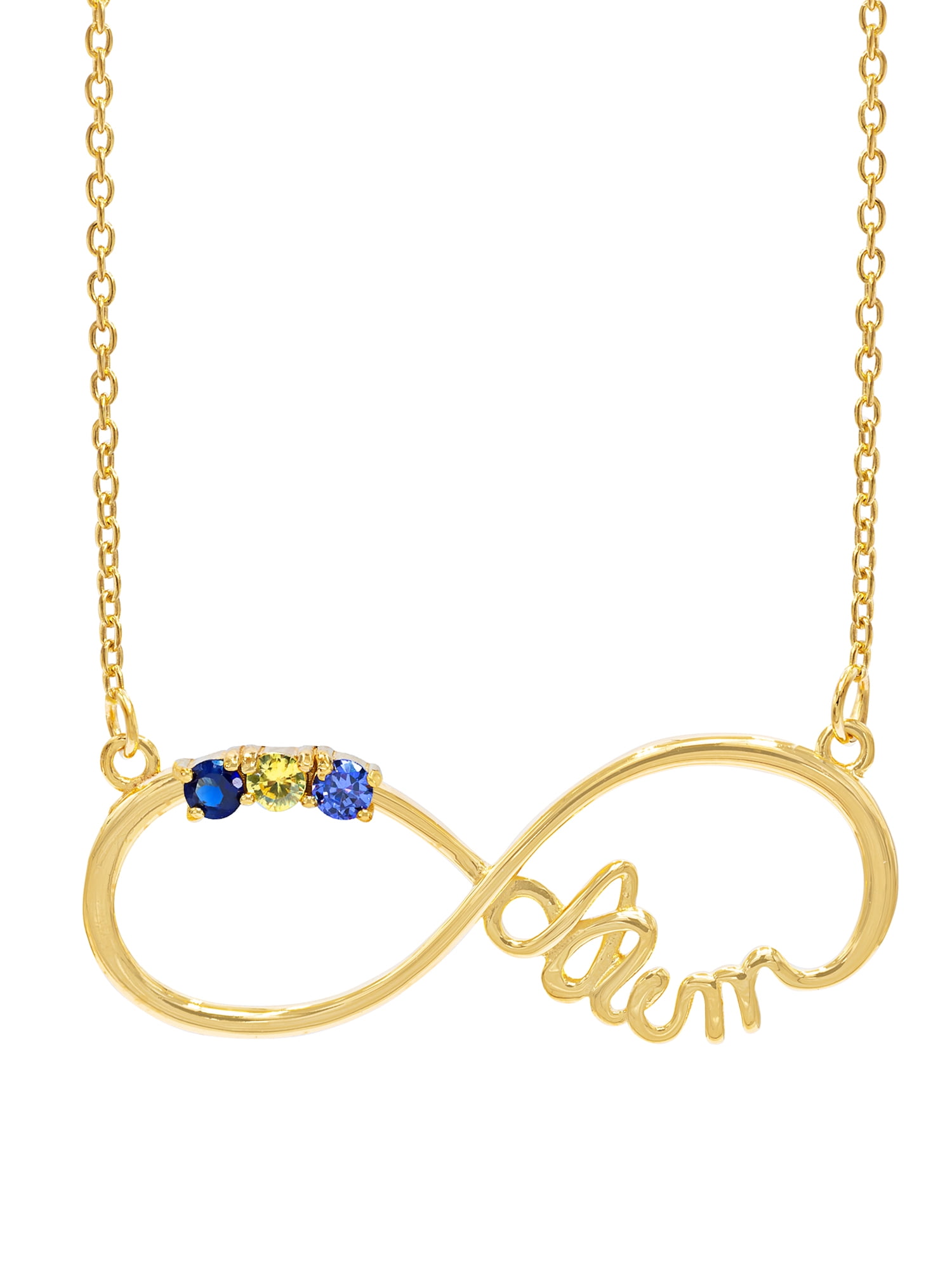 Infinity Necklace with Up to Three Birthstones