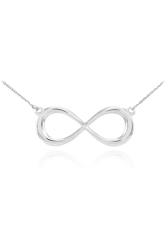 925 Sterling Silver Necklace, Dainty Forever Infinity Necklace, 16"