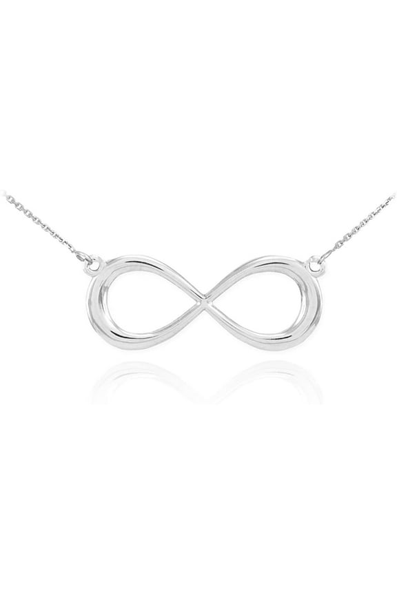 925 Sterling Silver Necklace, Dainty Forever Infinity Necklace, 18"