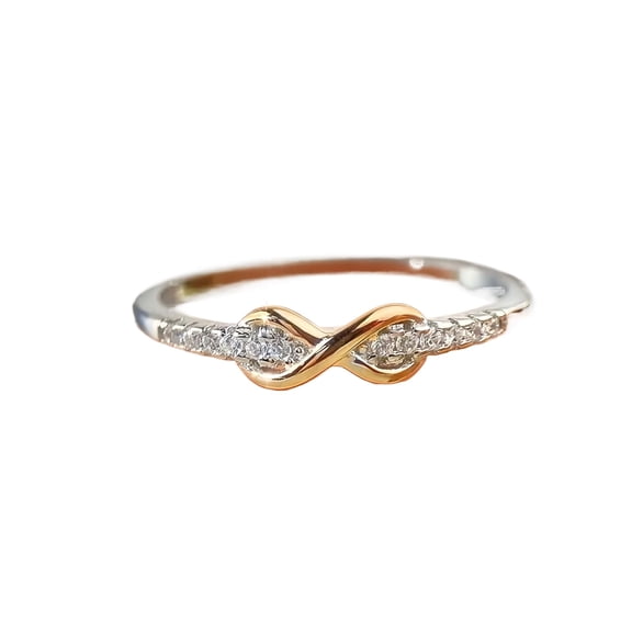 Infinity Number 8 Single Row Cubic Zirconia Stackable Pinky Rings for Women Minimalist Lucky Symbol Finger Jewelry for Daily Casual & Evening Party Outfits
