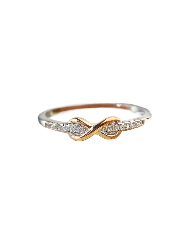 Infinity Number 8 Single Row Cubic Zirconia Stackable Pinky Rings for Women Minimalist Lucky Symbol Finger Jewelry for Daily Casual & Evening Party Outfits