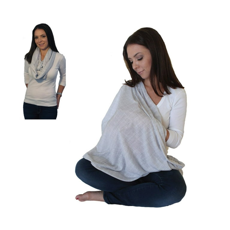Infinity Nursing Scarf in Heathered Grey