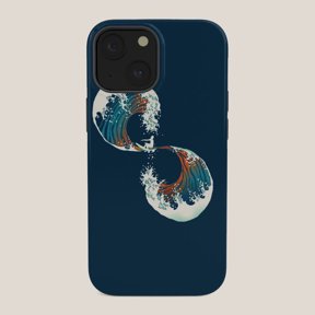 Infinity Ocean Waves Navy Tough Phone Case for Apple iPhone, Polycarbonate and TPU