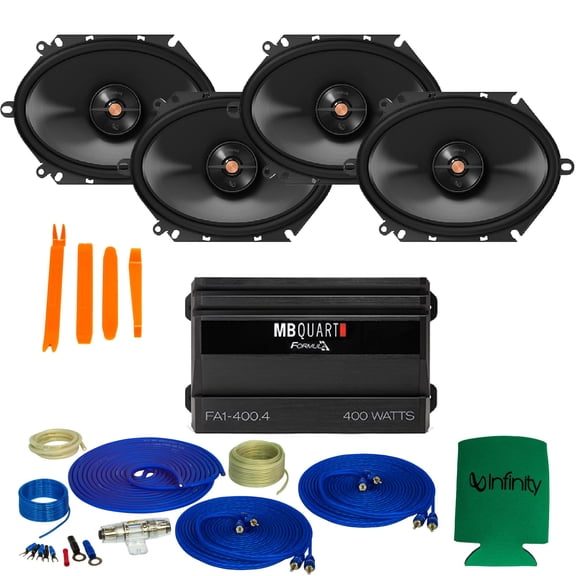 Infinity PRIMUS For Ford 91-10 Explorer 2-Pairs PR8612CF 6x8" Speakers + MB Quart FA1-400.4 Amp + Wiring Kit