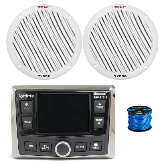 Infinity PRV-315.2 Marine Gauge Mount USB Bluetooth AM/FM/WeatherBand ...