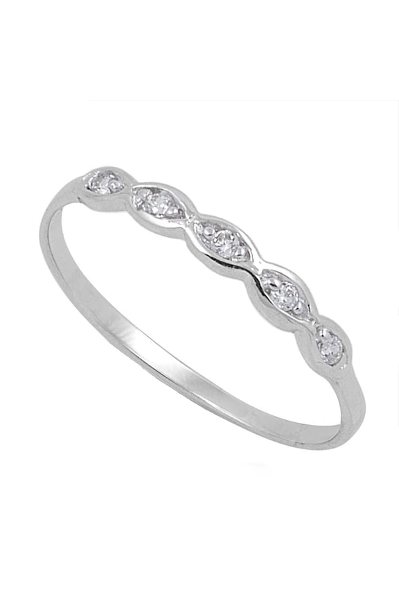 Infinity Pattern Cubic Zirconia Ring Sterling Silver 925