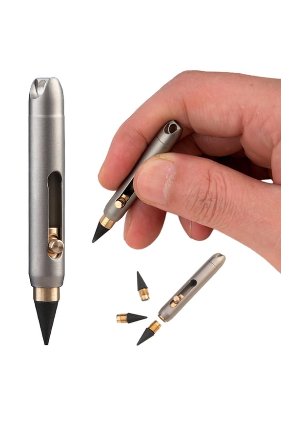 Infinity Pencil Eternal Forever Pencil Infinite Pencil Alloy Keychain Erasable Portable Writing Pencil No Sharpen Needed Reusable Emergency Sketching Pen For School Travel