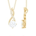 thumbnail image 1 of Rosec Jewels Certified Moissanite Infinity Pendant Necklace - 8 mm Cushion Cut - D-VS1 Quality - Ready to Gift for Valentines Day, 10K Yellow Gold, 1 of 7