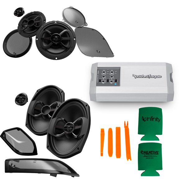Infinity Perfect600X 6.5" Speakers, Perfect900X 6x9" Speakers & TM400X4ad Amp Compatible with 2014+ Harley
