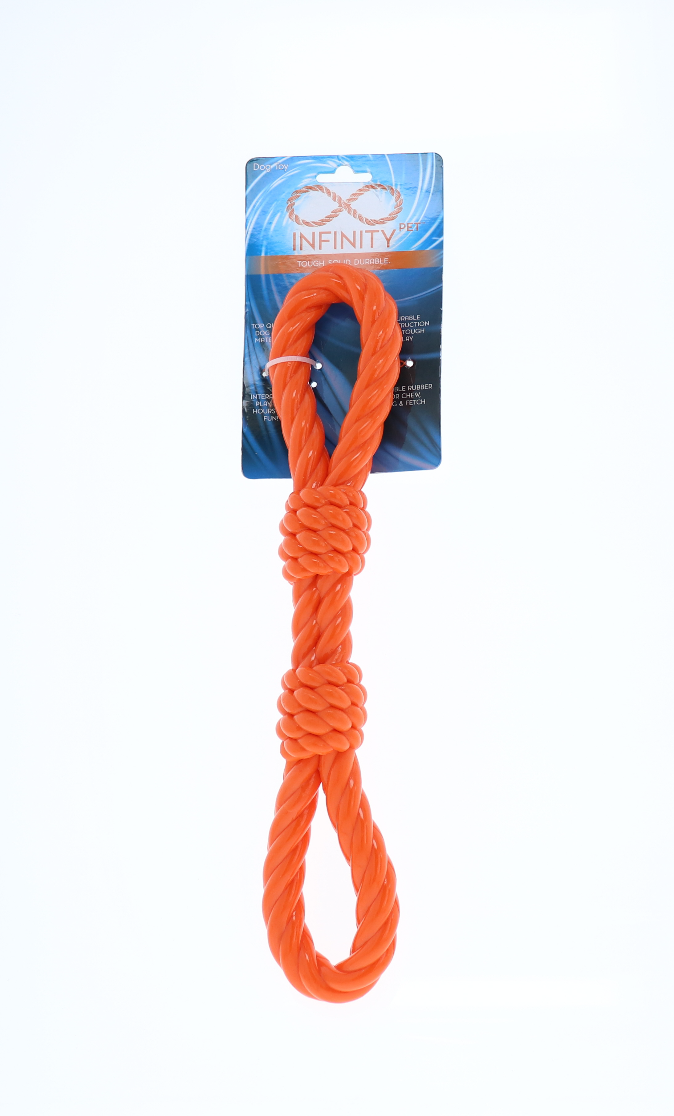 Infinity Pet Flexible TPR Rope Chew and Tug Toy, Double Knot, Orange - image 1 of 5