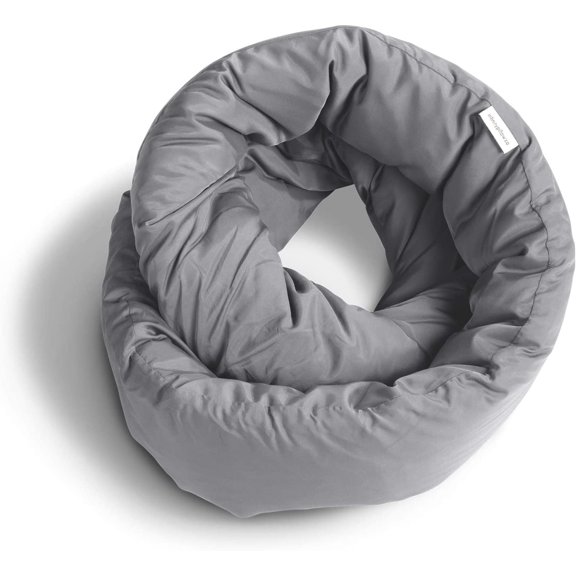 Infinity Pillow - Home Travel Soft Neck Scarf Support Sleep (Grey)