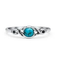 thumbnail image 1 of Infinity Promise Ring Oxidized Ring Simulated Turquoise 925 Sterling Silver Size 5, 1 of 5