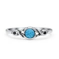 thumbnail image 1 of Infinity Promise Ring Round Ring Lab Created Blue Opal 925 Sterling Silver Size 5, 1 of 5